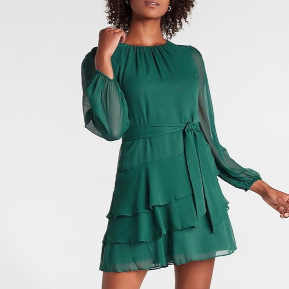 Express tiered ruffled dress